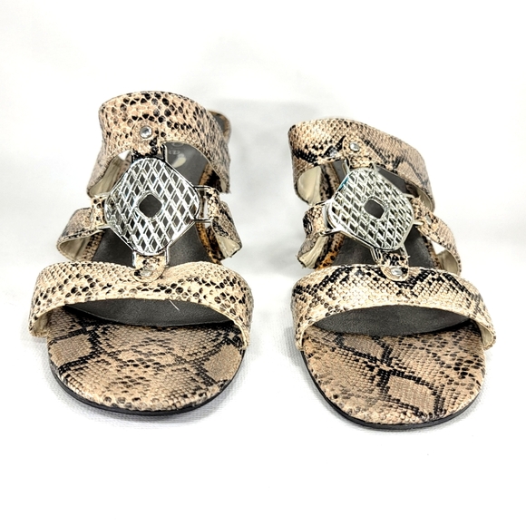 Nicole Olympia Snake Print, Strappy, Open Toe Heeled Sandal. Women's 7M - Picture 7 of 14